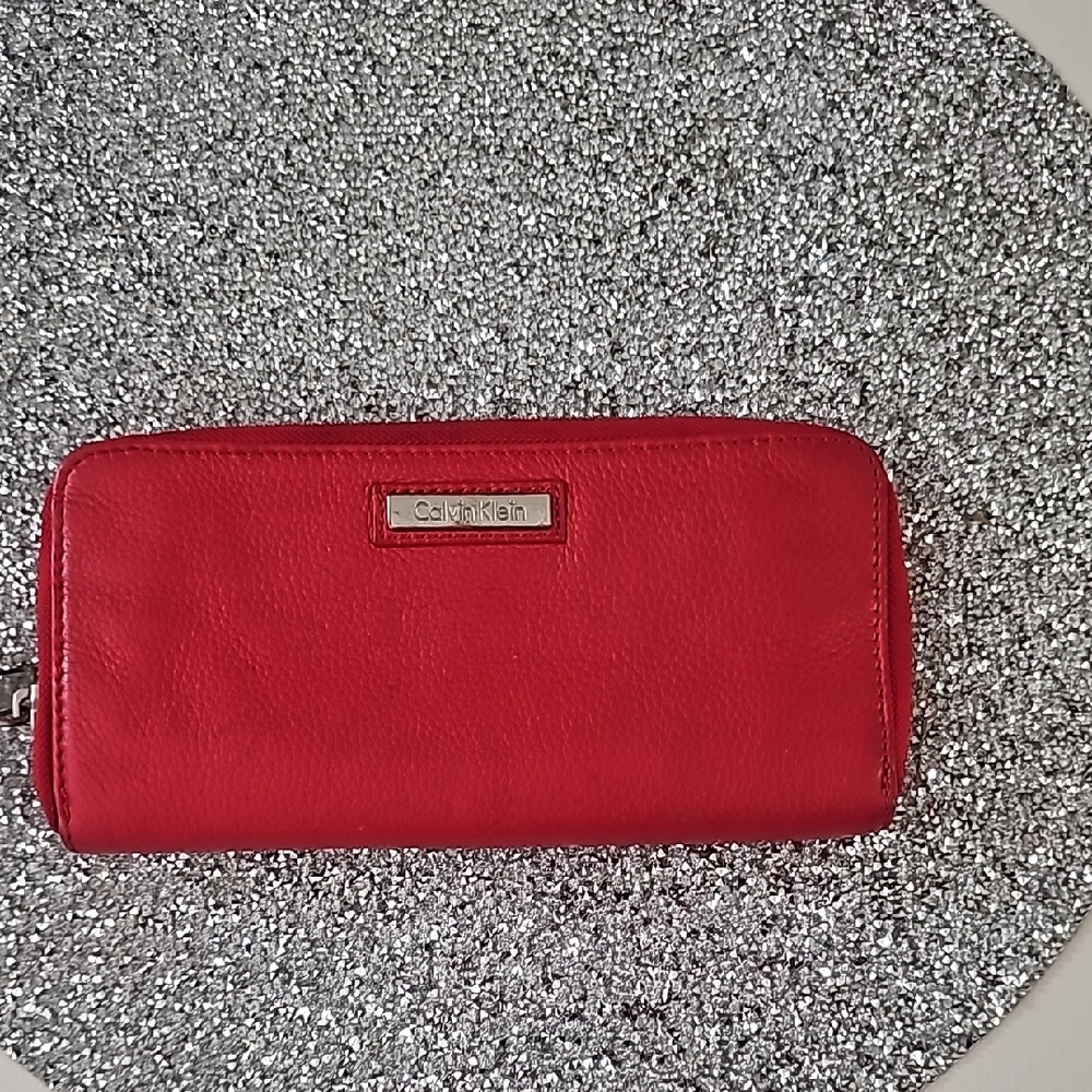 Calvin Klein  Red Leather Women's Wallet